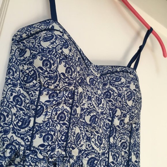 Blue Pattern Skater Dress - Picture 2 of 6